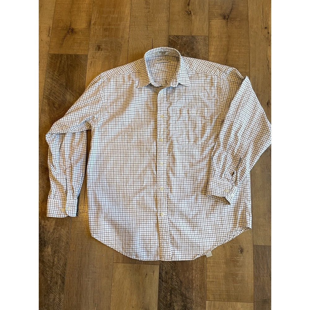 Orvis Sporting Traditions Blue Checkered Long Sleeve Button Down Shirt Size M